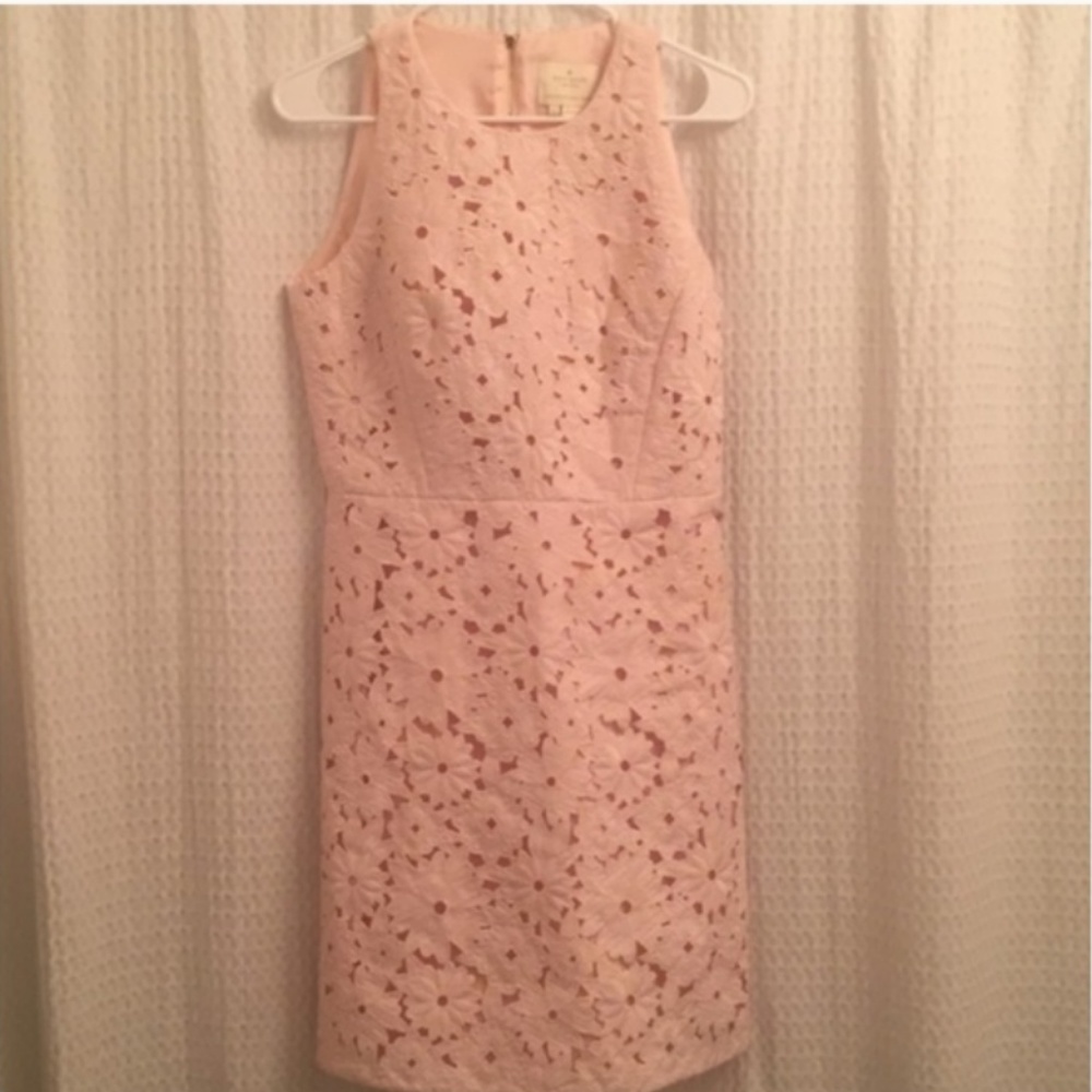 kate spade pink floral lace cut out dress size 6 nwot - Picture 3 of 5